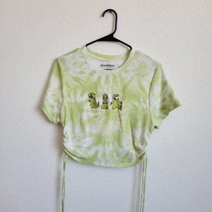 Nickelodeon Rugrats Reptar Green Tye Dye Crop Top